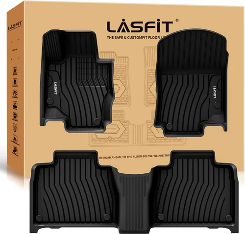 Vista 26 de LASFIT Alfombrillas para Freightliner Cascadia 2008-2017, protección para todo tipo de clima, revestimientos de automóvil de elastómero