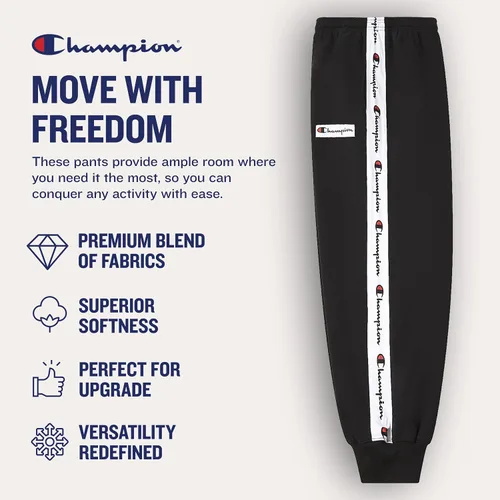 Vista 5 de Champion Pantalones deportivos para hombres grandes y altos - Joggers bordados de forro polar para hombre