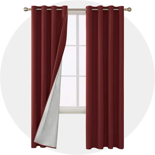 Vista 12 de Deconovo Cortinas opacas para dormitorio, con aislamiento térmico, unicolor, con ojales, bloqueo de calor, oscurecimiento de habitación, cortinas