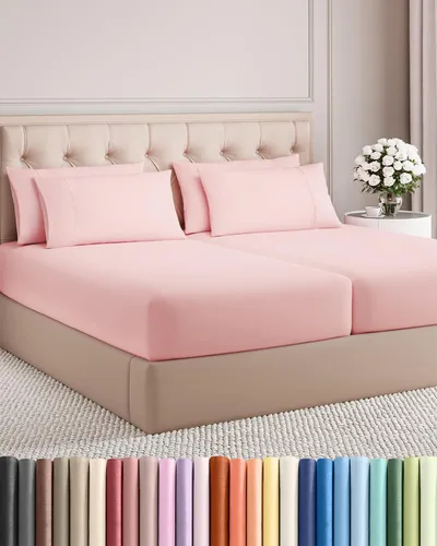 Vista 193 de Juego de sábanas Twin de 4 piezas - Cómodo, transpirable y refrescante - Juego de ropa de cama de lujo de hotel ultrasuave con bolsillos profundos