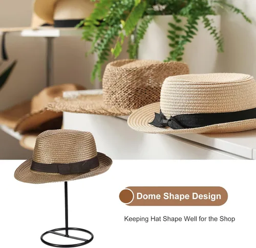 Vista 4 de uxcell Soporte de exhibición de metal para sombreros, paquete de 2 soportes independientes para sombreros de mesa y pelucas, para gorra de béisbol