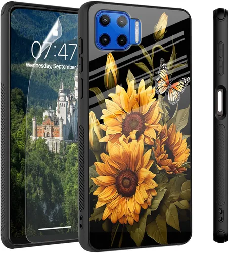 Vista 36 de Funda para Motorola Moto Edge 2022, cubierta trasera de vidrio templado con protector de pantalla, funda protectora a prueba de golpes para Motorola