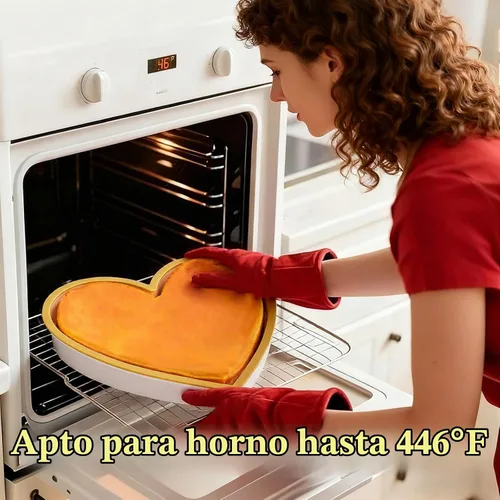 Vista 8 de FUNBAKY Moldes de silicona con marco reforzado de metal en forma de corazón, 10 pulgadas, moldes antiadherentes para moldes para pasteles Pan