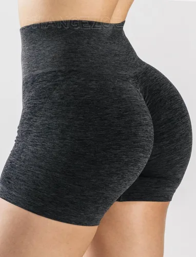 Vista 5 de CHANGEZOE Pantalones cortos de entrenamiento para mujer, sin costuras, cintura alta, amplifican el gimnasio, yoga, atléticos, pantalones cortos