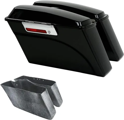 Vista 21 de Alforjas rígidas TCMT con maletero y llaves de cierre para Harley Touring Road King Road Street Glide Ultra Classic FLHT FLHR FLHX 1994-2013
