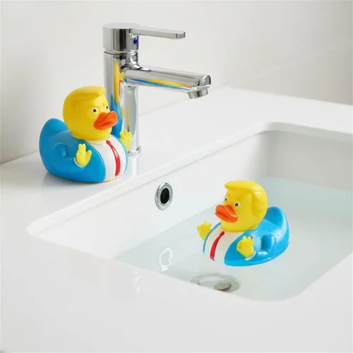 Vista 7 de Trump - Pato de goma para bebé, juguetes de baño, patos de goma, juguete divertido para niños, regalo para baño, pato, decoración de coche, regalos