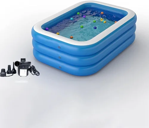 Vista 10 de con bomba inflable gratis, piscinas familiares de tamaño completo, piscina inflable para niños, adultos, niños pequeños a partir de 3 años, al aire