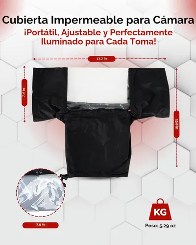Vista 6 de REFLEX CAMERA Funda protectora universal impermeable para lluvia DSLR/SLR con mangas de cordón y ventana de visión transparente para Sony, Canon