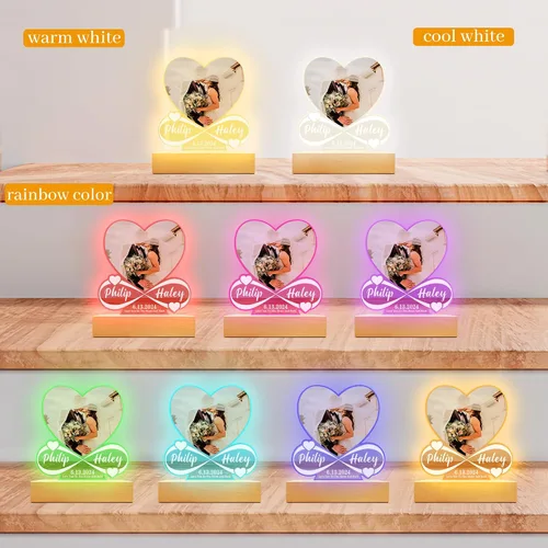 Vista 7 de Canción acrílica personalizada con foto, regalo personalizado para novio, novia, cubierta de álbum acrílico, placa de música transparente