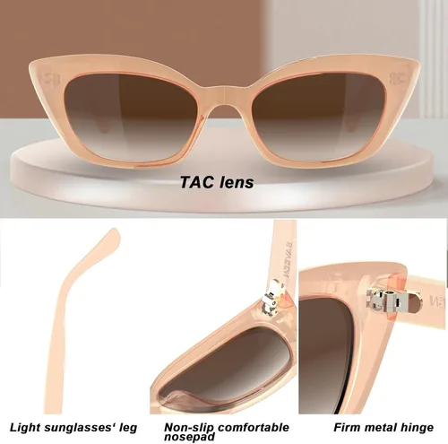 Vista 3 de Gafas de sol retro de moda TAC ojo de gato para mujer, montura rectangular TR90 gruesa gafas de sol polarizadas protección UV400
