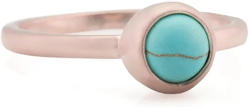 Vista 8 de Turquoise Bezel Ring - 14k Gold - Elegant December Birthstone Bridal Ring - Simple Stackable Design