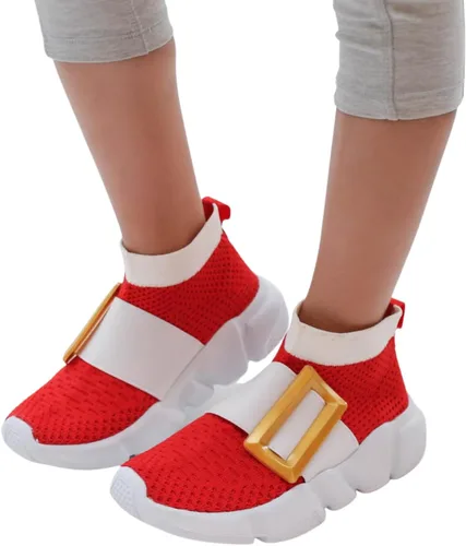 Vista 5 de Sonic Shoes, zapatos sónicos para niños y niñas con hebilla amarilla, tenis sónicos ligeros y transpirables para correr y caminar, tallas para niños