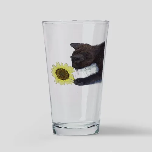Vista 21 de CafePress Otro Black Cat - Vaso de pinta, 16 onzas Transparente - Otro vaso de pinta de gato negro