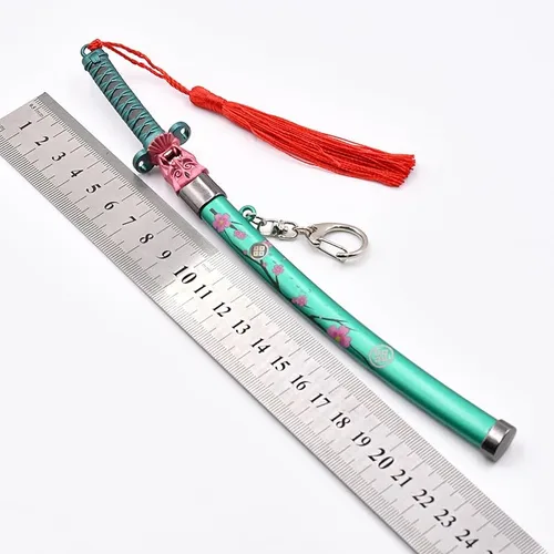 Vista 5 de 8.66" Valorant Onimaru Kunitsuna Katana Key Chain Mini Sword Game Katana Keychain Backpack Keyring Desk Decoration