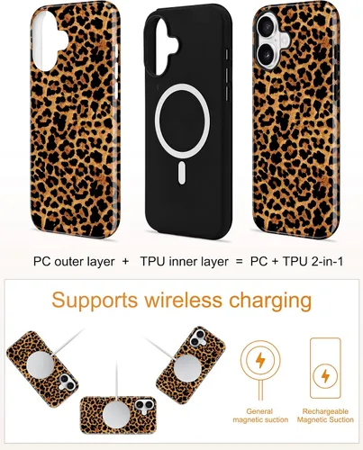 Vista 549 de Jusy Funda compatible con MagSafe con estampado de caparazón de tortuga marrón para iPhone 7/8/SE, cubierta protectora de TPU suave magnética