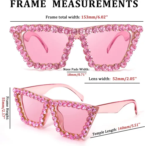 Vista 5 de FEISEDY Gafas de sol de ojo de gato cuadradas de cristal para mujer, gafas de sol brillantes de moda retro Cateye B2898