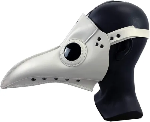 Vista 4 de Absolute Vibe Plague Doctor Mask and Hat Combo Set Halloween Costume Steampunk Cosplay Props for men women adult kids teen