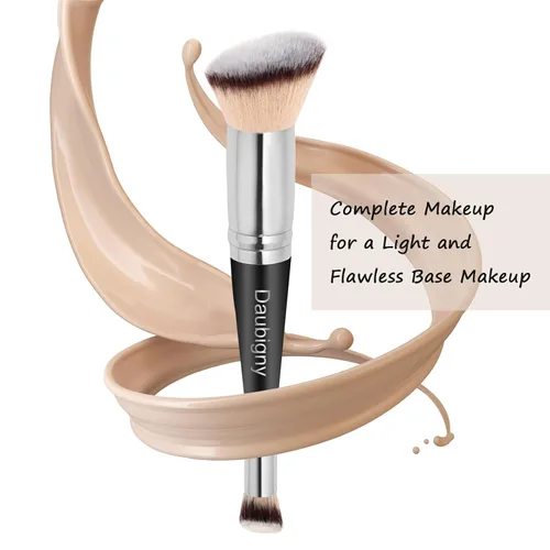 Vista 6 de Daubigny Brochas de maquillaje de doble punta, cepillo corrector perfecto para cualquier aspecto, cepillo de lujo premium redondeado cónico
