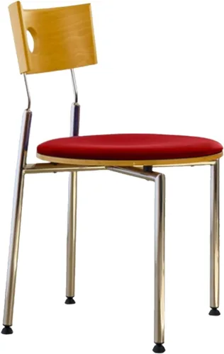 Vista 10 de Stackable Dining Chairs Set, Kitchen Chair with Curved Backrest, Upholstered Living Room Chair, Occasional Seat Dining Room Chairs with Metal