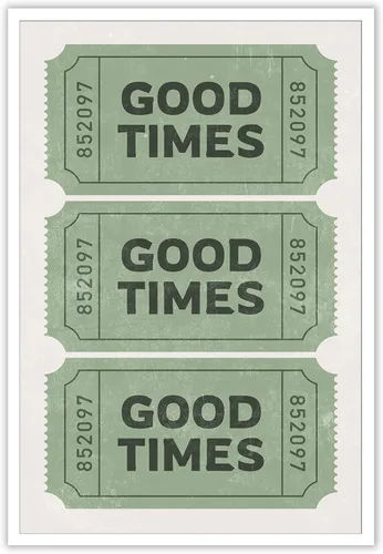 Vista 10 de Póster vintage negro con texto en inglés "Good Times" (Good Times) para habitación negra, estética, arte de pared, bar, carrito, impresiones