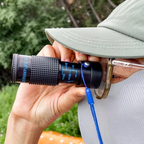Vista 5 de Monocular de primer plano para baja visión, visión de corta distancia con amplio campo de visión, lupa de tamaño mini (0.236x0.630 in-estilo azul)