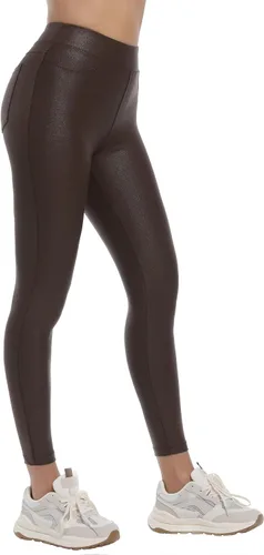 Vista 2 de HARTPOR Leggings de piel sintética para mujer de 25 pulgadas, pantalones de cuero de cintura alta, pantalones de cuero elásticos al tobillo