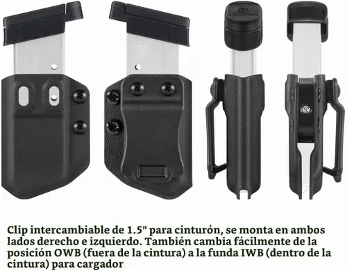 Vista 6 de 2-Pack Portacargadores Universales IWB/OWB Compatibles con Cartuchos de 9mm/.40 de Pila Única