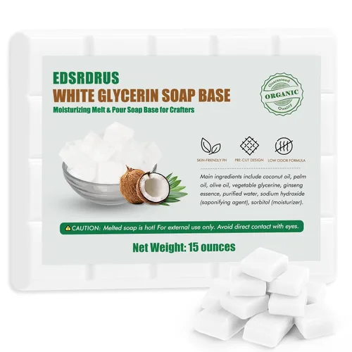 Vista 18 de Base de jabón de glicerina de 15 onzas – Base de jabón perfumada para derretir y verter para manualidades, fácil de cortar, vegana y natural