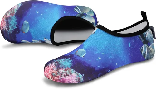 Vista 5 de Vifuur - Zapatos para deportes acuáticos, calcetines acuáticos, de secado rápido, para yoga, dan la sensación de andar descalzo, sin cordones
