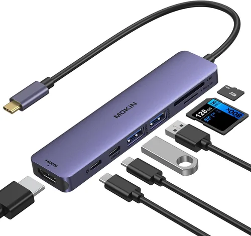 Vista 11 de Estación de acoplamiento, 18 en 1 USB C Docking Dtation 3 monitores para laptop Windows/MacBook Pro/Air/Thunderbolt 3 Dock con carcasa SSD 3 HDMI