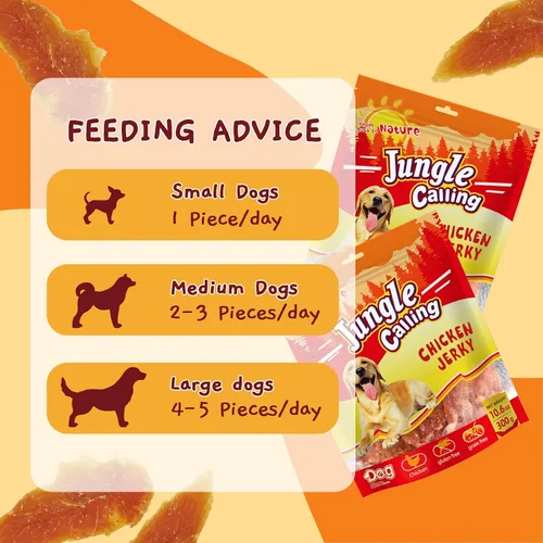 Vista 6 de Jungle Calling Dog Treats - Golosinas de entrenamiento de carne seca de pollo, aperitivos tostados lentos para perros medianos y grandes, golosinas