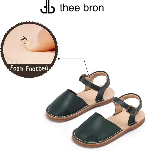 Vista 12 de THEE BRON Sandalias cómodas para niñas, zapatos para niños, sandalias rellenas
