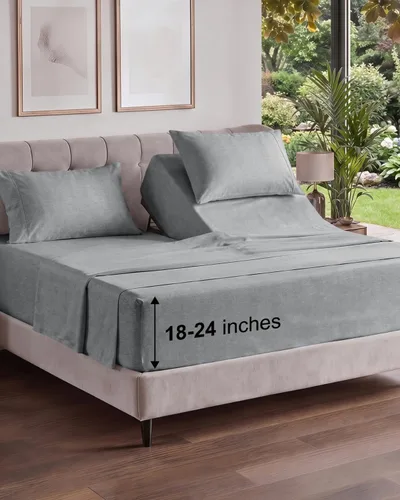 Vista 375 de Extra Deep Twin XL Sheet Set - 3 Piece College Dorm Room - White 01-Blanco