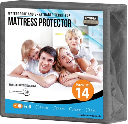 Vista 20 de Utopia Bedding – Protector impermeable de colchón tamaño individual, funda de colchón de terry premium de 200 GSM, transpirable, estilo ajustado