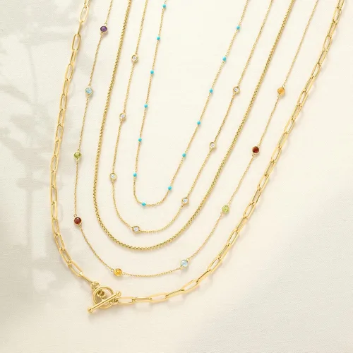 Vista 3 de RS Pure by Ross-Simons 0.80 ct. t.w. Multi-Gemstone Station Necklace in 14kt Yellow Gold