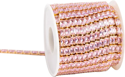 Vista 43 de KAOYOO - Cadena con cuentas de circonita cúbica, 0.91 metros (1 yarda) para manualidades de costura, decoración de bricolaje (cristal aguamarina)