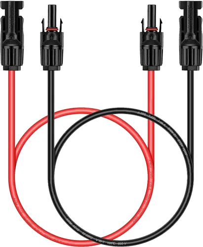 Vista 12 de Conector solar Y, cable paralelo de rama en Y, adaptador de conector solar 1 a 2 macho hembra, 10AWG 45A impermeable IP68 40CM cable, para paneles