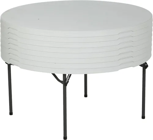 Vista 5 de LIFETIME 480435 Mesa plegable redonda comercial (paquete de 4), 5 pies, almendra