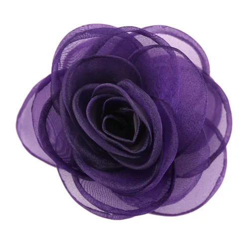 Vista 25 de adorables broches de rosas, clip para el cabello de flores de seda para mujer [joyas], sin metal, Rojo, XOTW05C4