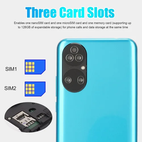 Vista 5 de EBTOOLS Teléfono celular desbloqueado, teléfono inteligente de 6.5 pulgadas para Android 10, 6GB 64GB ROM, pantalla HD teléfono 3G, reconocimiento
