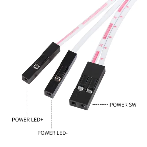 Vista 3 de YACSEJAO Interruptor de chasis de 16 mm Botón metálico para computadora de escritorio Cable de interruptor de alimentación LED Botón