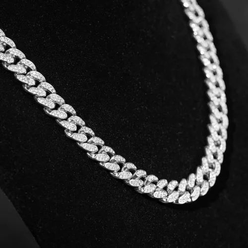 Vista 5 de Halukakah Cuban Link Chain for Men Iced Out,1520MM Men's Gold Chain Miami Choker Necklace 16"18"20"22"24"30"35" Bracelet 7"8"9" in 18kt Real