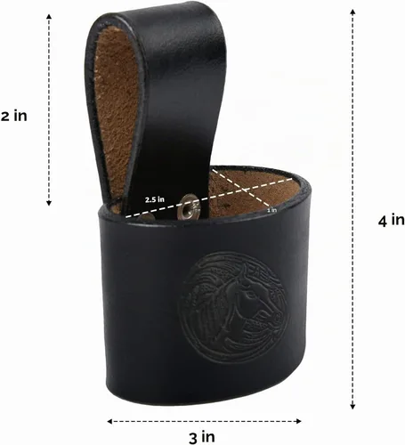 Vista 2 de Hulara Handmade Genuine Leather Axe Holster with Belt Loop Hammer Holder for Tool Belt Hammer Holster Axe Hatchet Sheath Viking Axe Small Hammer