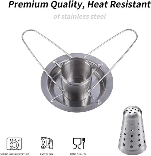 Vista 3 de AMOZO Soporte para pollo para latas de cerveza para parrilla y ahumador, soporte para pollo de acero inoxidable 304 de alta calidad, tostadores