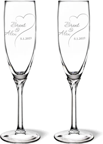 Vista 16 de Copas de champán personalizadas para boda, copas de brindis de aniversario, copas de boda, señor y señora, regalo de boda, copas de champán