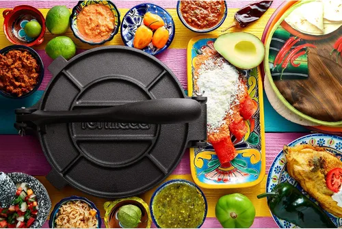 Vista 2 de Tortillada – Prensa para tortillas premium de hierro fundido con libro electrónico de recetas (20 cm)