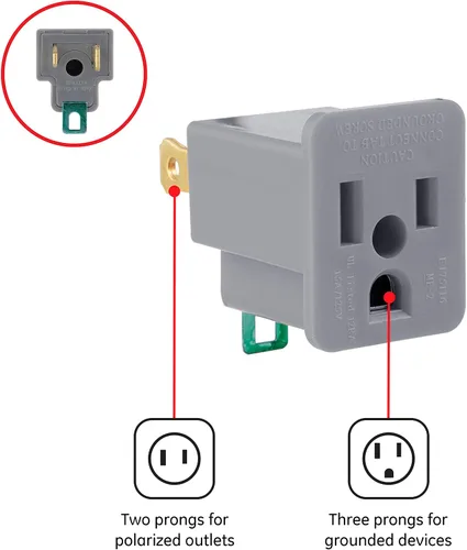 Vista 4 de GE - Adaptador enchufe polarizado