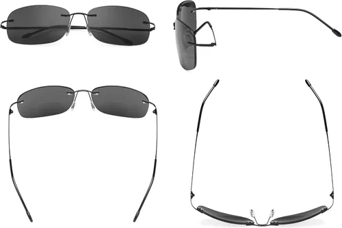 Vista 2 de Eyekepper Lentes de sol bifocales sin montura para mujeres y hombres, lectores bifocales ligeros para leer bajo el sol