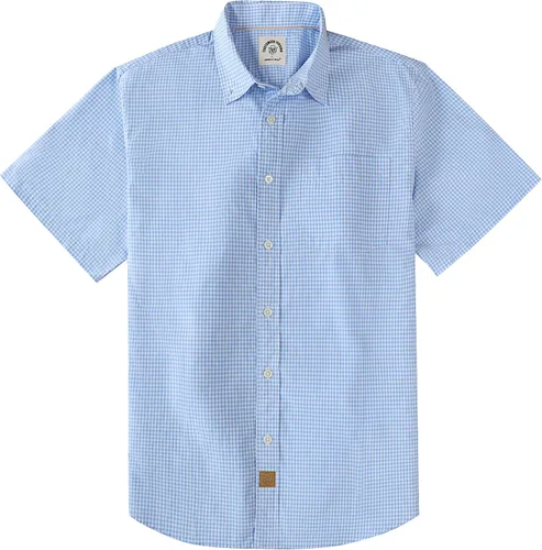 Vista 28 de Dubinik® Camisas de manga corta con botones para hombre, 100% algodón, a cuadros, camisas casuales con bolsillo