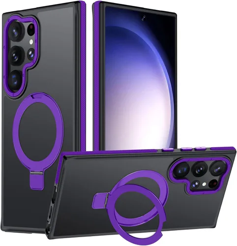 Vista 61 de Funda para Samsung Galaxy S24 Plus, soporte de anillo magnético ajustable [compatible con Magsafe], [protección a prueba de golpes de grado militar]